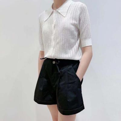 China Anti-wrinkle New Shirts T-shirts Summer Lapel Tops Fashion Casual Ladies Tops Shortly for sale