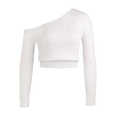 China Anti-wrinkle 2022 spring new hot casual women's sexy strapless solid color sweater for women for sale