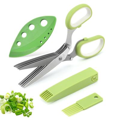 China Best Quality Green Onion 2cr13 PP TPR Multifunctional Vegetable Scissors Suitable Home Kitchen for sale