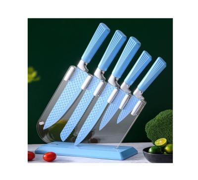 China Sustainable Professional 6 Piece PP Handle Stainless Steel Fancy Knife Comfortable To Hold Set for sale