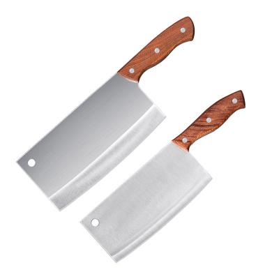 China Viable Professional Chinese Chef 3CR13 Stainless Steel Kitchen Knife Cooking Wooden Handle Meat Cleaver for sale