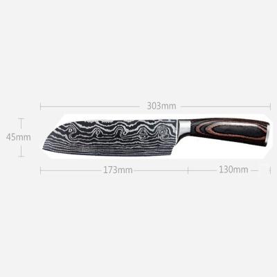 China Sustainable Daily Kitchen Cooking Cutting Durable Style Blade Kitchen Tools Santoku Knife for sale