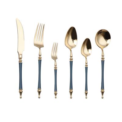 China Viable Nordic High-end Legendary Western Charm Stainless Steel Tableware Table Spoon Knife Teaspoon Tea Fork Set for sale