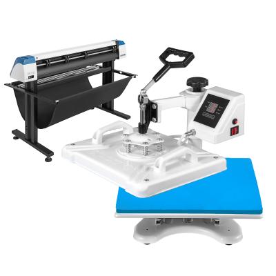 China Digital Vinyl Sign Cutter Plotter 53 Inch Vinyl Cutter Plotter And 5 Blanks In 1 Heat Press Machine 4M for sale