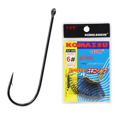 China Handle Lure High Carbon Steel Straight Hooks Bait Hook Fishing Hook Strong Tensile Strength Bait Holder for sale