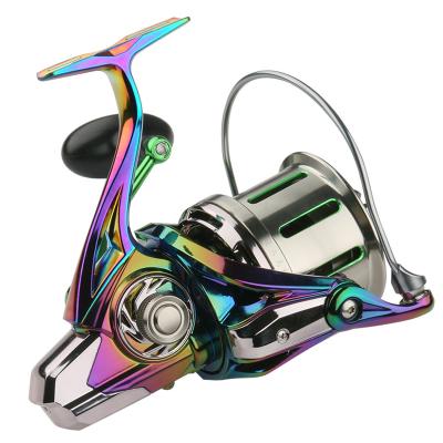 China LEFT HAND 8000 10000 12000 18+1BB Metal Sea Fishing Colorful Long Pitch Spinning Reel for Freshwater and Saltwater for sale