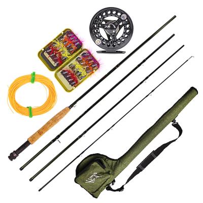 China Wholesale Freshwater Carbon Spinning 2.7M Fly Rod Carbon Fiber Combo 4 Section Fishing Set for sale