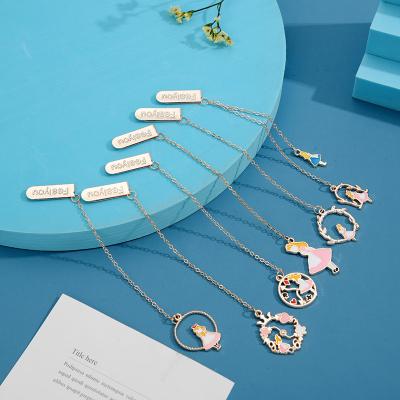 China China Cartoon Metal Pendant Student Stationery Portable Pendant Creative Cute Pendant Bookmark for sale