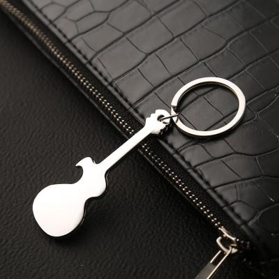 China High Quality Custom Metal Keychains Leye Fashion Guitar Shape Music Gift Bottle Opener Metal Souvenir Key Chain for sale