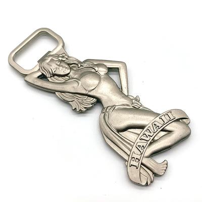 China New Arrival Party Dance Beach Bottle Opener Beauty Model Stocked Applicable Pattern Beer Bottle Opener for sale