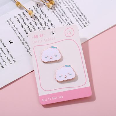 China Wholesale School Uniform Students Department Sky Badge School Bag Wind Brooch Korea Small Cartoon Cloud Cute Necklace Decoration for sale