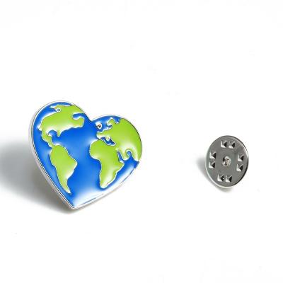 China South Korea Space Universe Series Pin Astronaut Cat Brooch Heart Shaped Green-Blue Earth Earth Ocean Badge Brooch Pin for sale