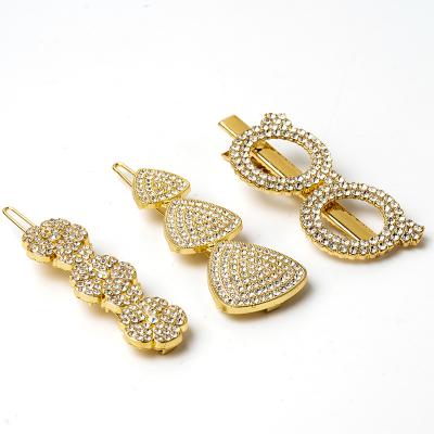 China Creative contracted design of beautiful alloy hairpin girl's headpiece rhinestone duck bill clip hair ornament female temperament for sale