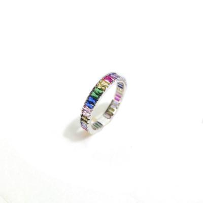 China Hot Selling Fashion Jewelry Trendy Jewelry Women Finger Decor Crystal Colorful Ring Copper Popular Zircon for sale