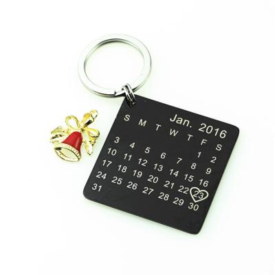 China Customized Contemporary And Contracted Calendar Fashion Christmas Calendar Key Chain Pendant Embossed Key Chain for sale