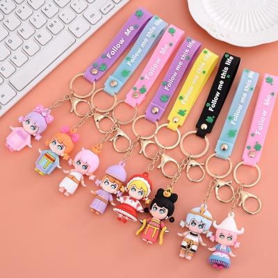 China 2021 New Cute Cartoon Leye 3D Cartoon Character PVC Promotional High Quality Soft Rubber Key Chain for sale