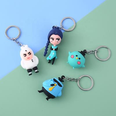 China 2021 New Cartoon Cute Leye Seven Scissors 3D Promotional High Quality Soft PVC Rubber Key Chain for sale