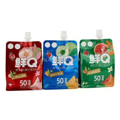 China Barrier Shantou QingFeng Stand Up Packaging Paper Pouch Drink Liquid Bag Printing Doypack Spout Spout Juice Spout Pouch for sale