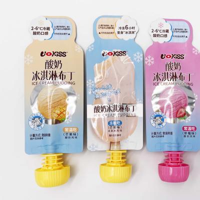 China Barrier Bag Wholesale Custom Liquid Packaging Plastic Spout Pouches With Spout For Yogurt Ice Cream for sale