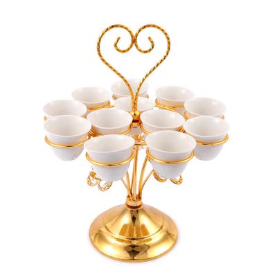 China Unique Christmast Ornament Christmas Decorations Decors Luxury Ceramic Dishes And 12 Cups for sale