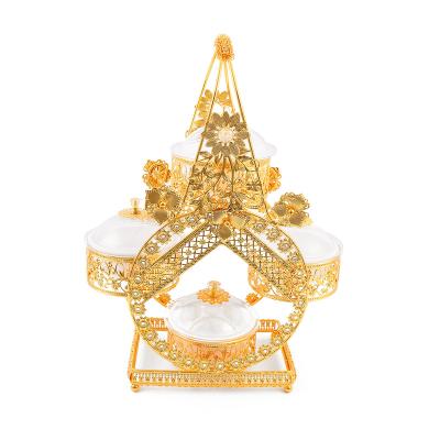 China 2022 New Christmast Ornament Candy Christmas Decoration Ferris Wheel Shape Holder Metal Candy Listing Box For Kids for sale