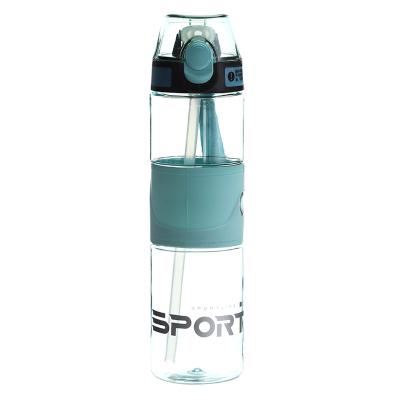 China Household Sustainable Promotional Portable 500ml Translucent Sports Water Cup Food Grade PP+PC+silicone Sports Bottle With Lid for sale