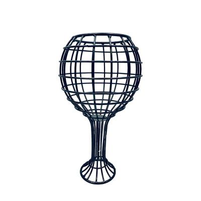 China Desktop Wine Cork Holder Fruit Basket Snack Rack Coffee Restaurant Iron Wine Shelf Storage and Table Wine Rack for sale