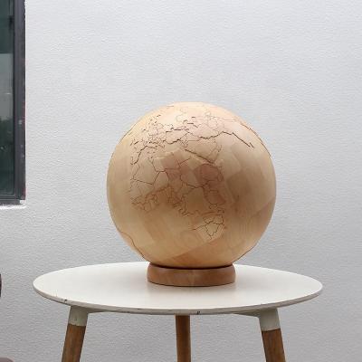 China Modern Hot Sales Desktop Decor Solid Wood Globe Ornament Home Decor for sale