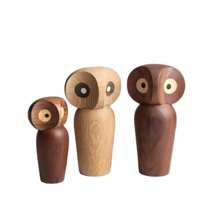 China Nordic Europe toys home decor and wood crafts for wooden figurine wood nut products owl ornament for sale