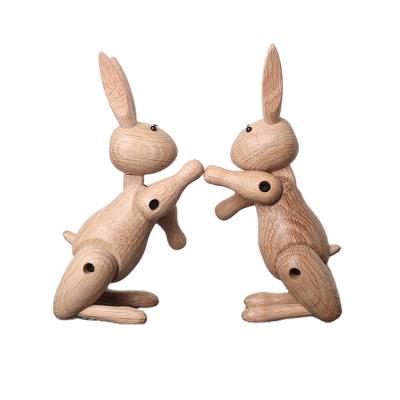 China Europe Rabbit Puppet Danish Nordic Wooden Ornaments Wholesale Custom Soft Puppet Furnishings Decorations Sample Wooden Room Decor for sale