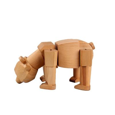 China Nordic Europe Style Big Bear Wooden Animal Arts and Crafts Beautiful for Home Decor for sale