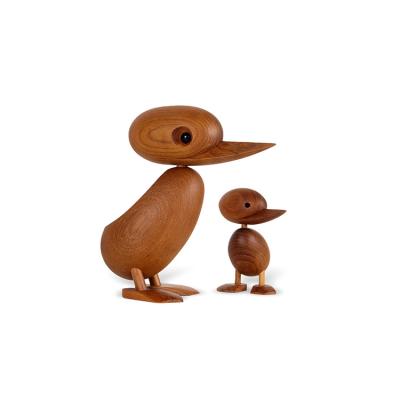 China Lovely European Style Duck Animal Ornament Living Room Decoration Nordic Wooden Wood Crafts for sale