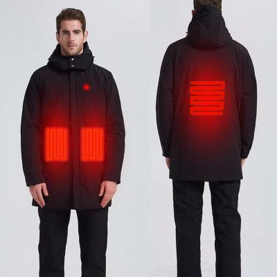 China Sustainable Men Heated Jacket 5v Battery USB Charging 3 Temperature Level Smart Heated Jacket for sale