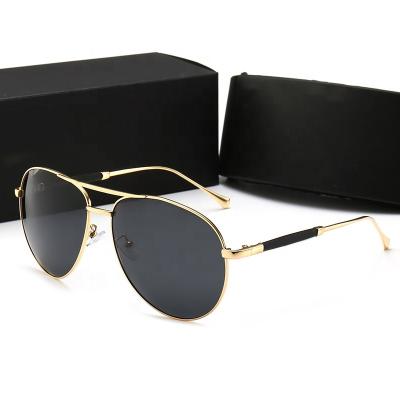 China High Quality Pilot Sunglasses 2021 Modern Fashion Sunglasses Aviation Metal Frames UV400 for sale