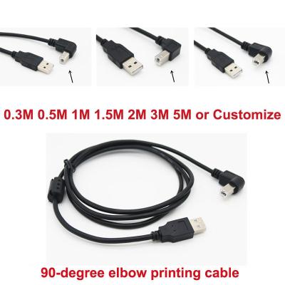 China USB1.1 90 Degree 5m Printer Extension Cable Left Right Elbow Cable OD 4.5mm for sale