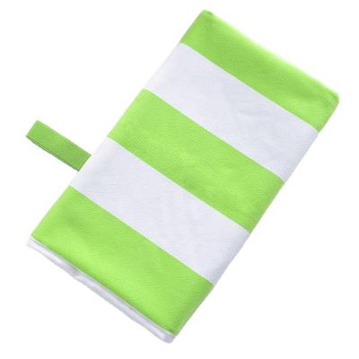 China Factory Direct Sale Customized Absorption Microfiber Gym Sport Travel Soft QUICK DRY Lightweight Beach Towel Striped Sand Free Towel for sale