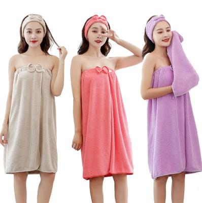 China Sale High Quality Microfiber Coral Fleece Wearable Bath Skirt Soft Warm Bathrobe QUICK DRY for sale