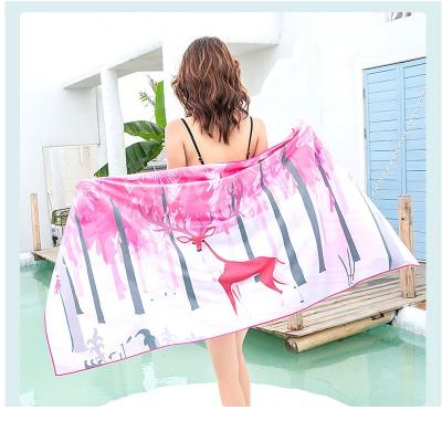 China Digital Print Rectangle QUICK DRY Custom Microfiber Large Custom Printed Beach Towels With Custom Logo for sale