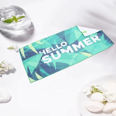 China QUICK DRY Microfiber Velor Beach Towel Towel China Factory 100% Custom Logo Designo for sale