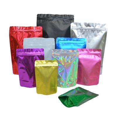 China Food Industry 2.95*3.9inch 100 Pieces Thick Colorful Heat Seal Smell Proof Ziplock Packaging Bags Food Grade Aluminum Foil Zip Lock Bag for sale