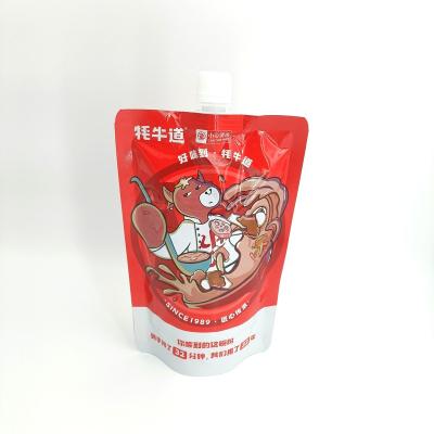 China Disposable Refill Bag 200ml 300ml Soup Packaging Spout Bag Food Packaging POS Bag for sale