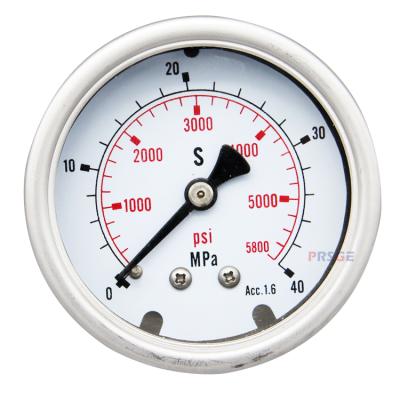 China Stainess Steel Trustworthy Supplier Ready To Ship Medical Stainless Steel Axial Pressure Gauge Installation Behind 2.5 Inches for sale