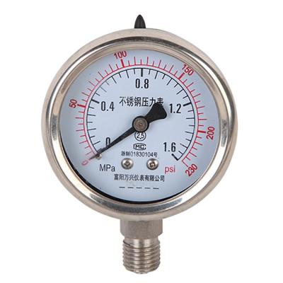 China Diaphragm Type Pressure Gauges Gasoline Stainless Steel Price for sale