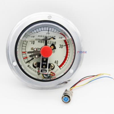 China Hot Sales Brass Over Indonesia 4 Inch Electric Contact Shockproof Pressure Gauge With Back Dial Replacement Installation for sale