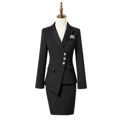 China LEXIN Women's Anti-pilling Formal Work Wear Set Skirt Suit Black Pencil Skirt Above Knee Mini Office Lady for sale