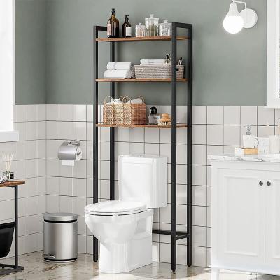 China Modern Space-Saving 3 Layers  Over The Toilet Storage Bathroom Rack with Adjustable Shelves for sale