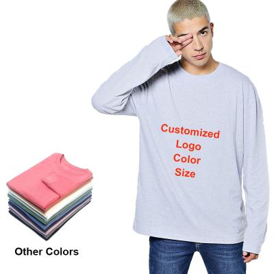 China Hot Selling Custom Oversized T-shirts Personaliz Anti-Wrinkle Men's Long Sleeve Long Sleeve T-shirt Simple Oversized O-neck T-shirt for sale