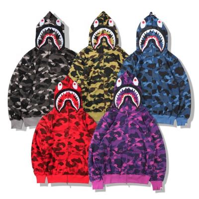 China New Design Anti-wrinkle Camouflage Fashion Casual Men's Camouflage Zipper Hoodie Drop Shoulder Thin Hooded Sport Full Zipper Hoodie for sale