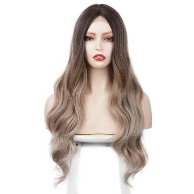 China Wholesale High Quality Heat Resistant Synthetic Blonde Curly Lace Front Wigs Premium 13x3 Long Wavy Body Wave Ombre Blonde Color Women for sale