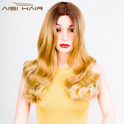 China Silky Straight Wave Aisi Hair Wholesale Ombre Cosplay Blonde Hair Wigs For Color Women Long Curly Synthetic Wigs for sale